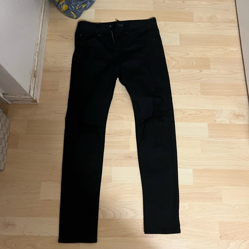 Empyre Verge Destroyed Black Tapered Skinny Jeans